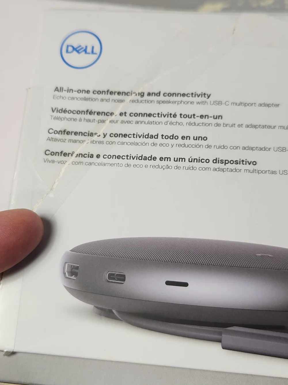 Dell Round Portable Speakerphone in Dark Gray
